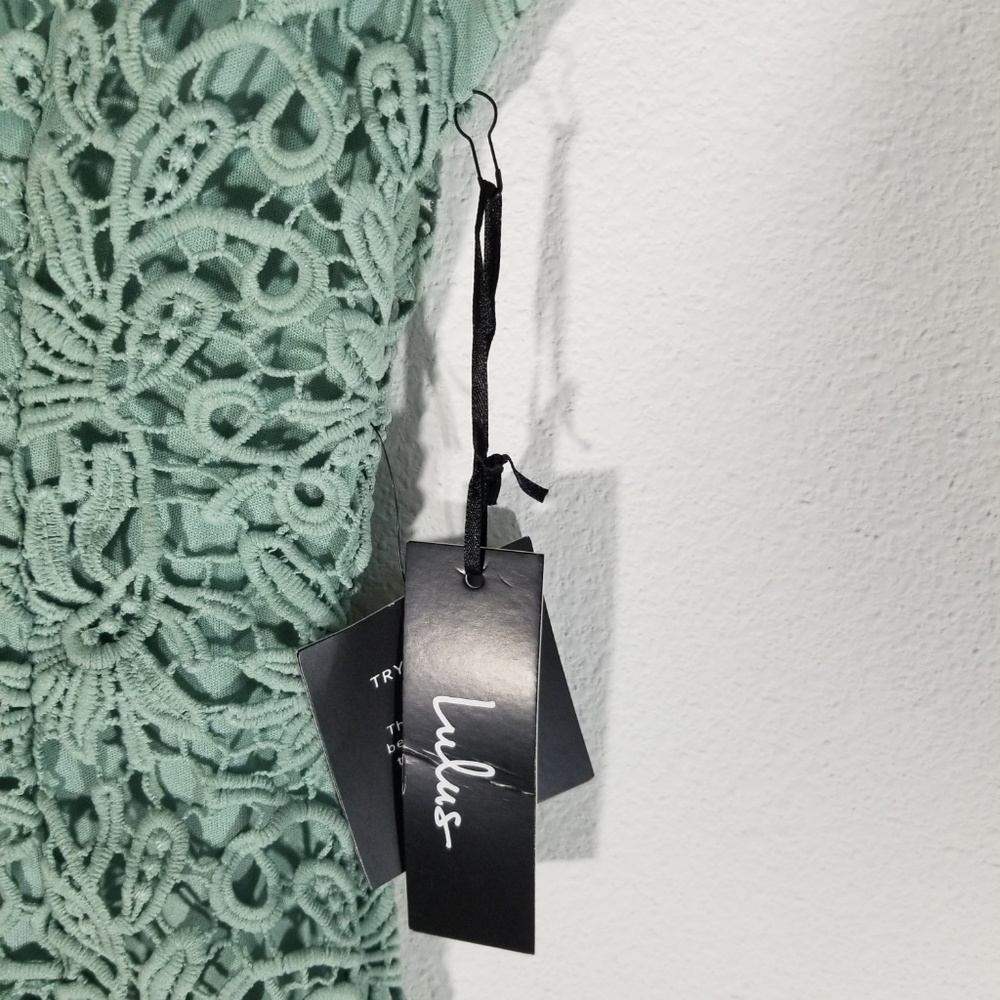 LULU's Romance Language Sage Backless Lace Dress - Picture 3 of 8